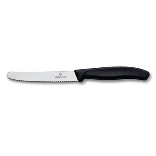 Victorinox Swiss Classic Tomato & Table Knife Serrated Twin Pack - Black