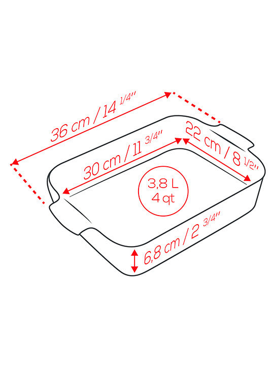 Peugeot Appolia Ceramic Rectangular Baking Dish 36cm