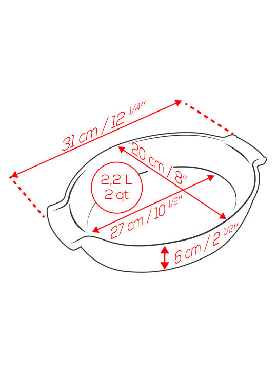 Peugeot Appolia Ceramic Oval Baking Dish 31cm