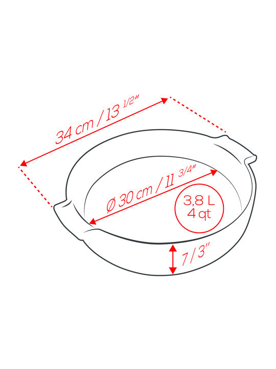 Peugeot Appolia Ceramic Round Baking Dish 34cm