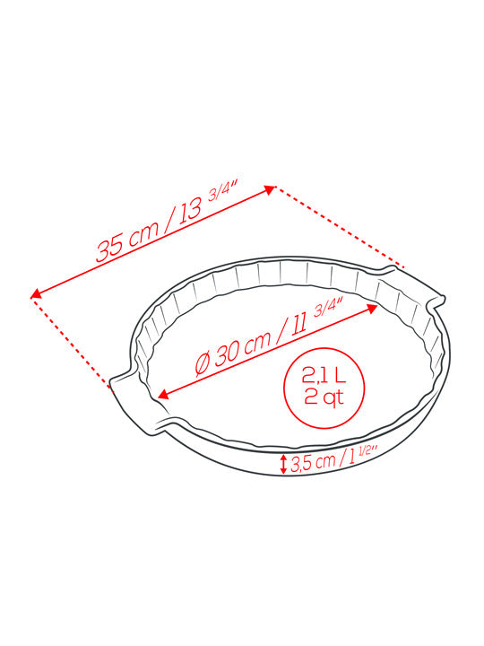 Peugeot Appolia Ceramic Tart Baking Dish 40cm