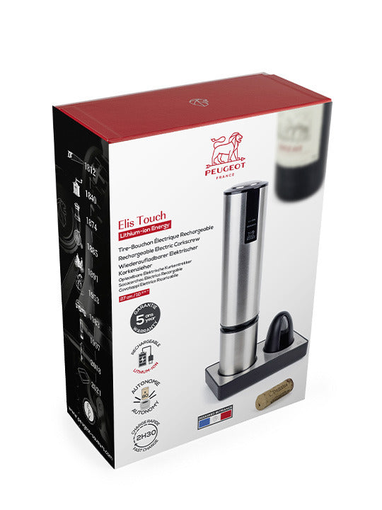 Peugeot Elis Touch Rechargeable Electric Corkscrew 27cm - Stainless Steel