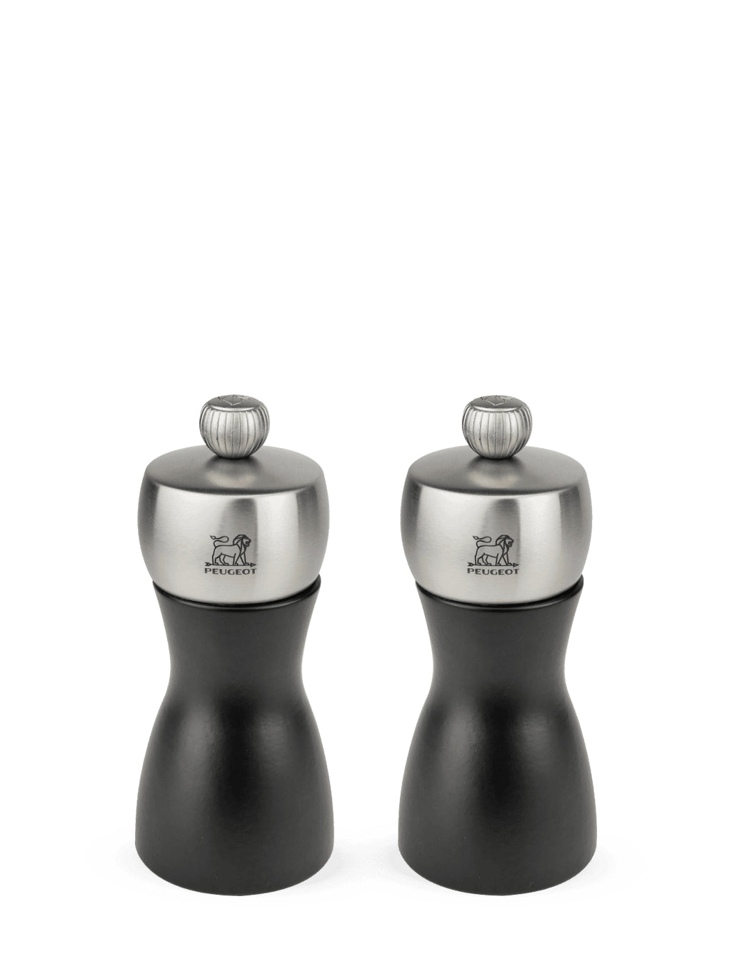 Peugeot Fidji Duo Of Salt & Pepper Mills Wood & Stainless Steel 12cm - Black