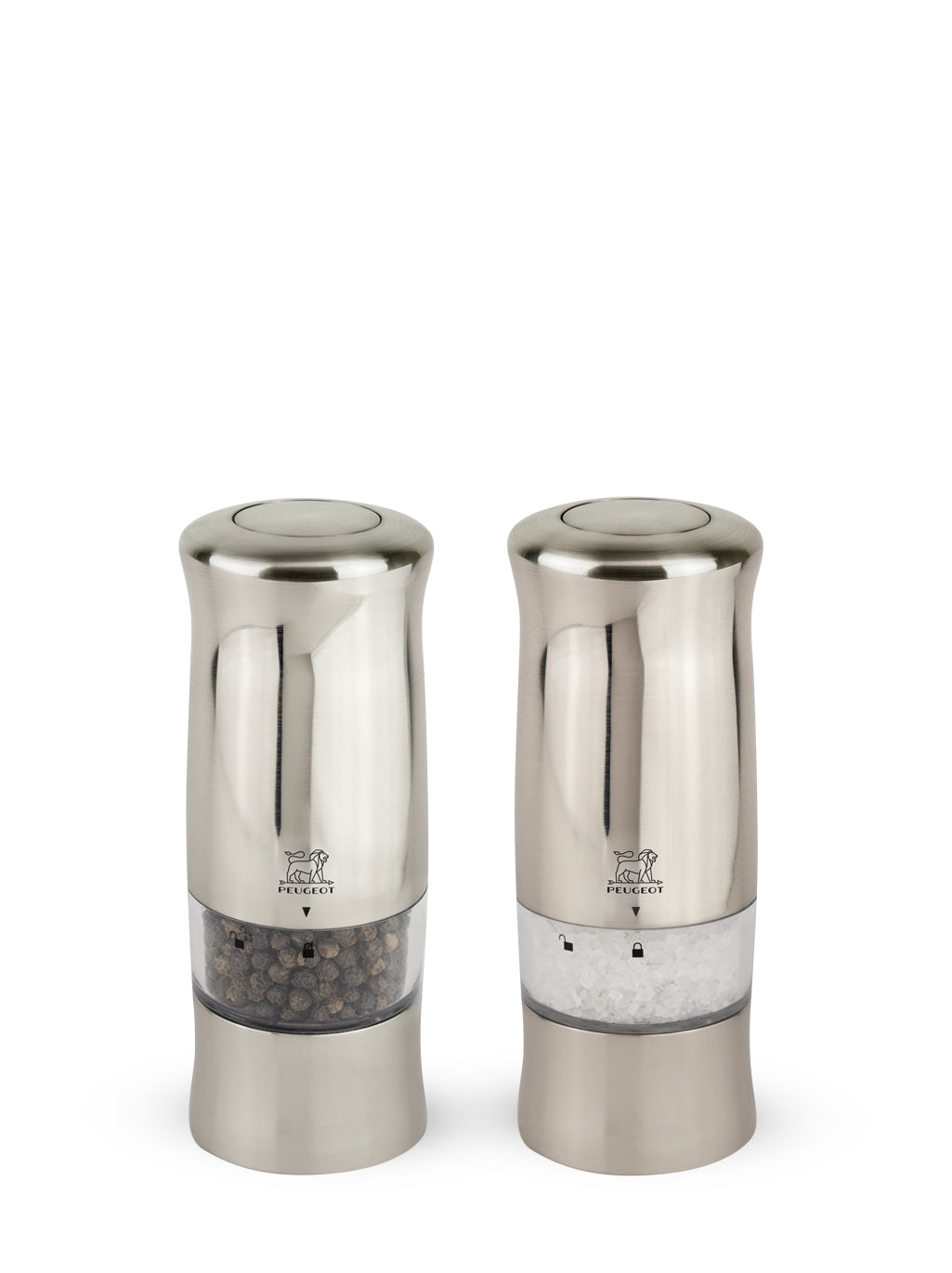 Peugeot Zeli Electric Stainless Steel Salt & Pepper Mills 14cm - Set of 2