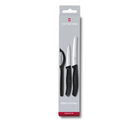 Victorinox Swiss Classic Paring Knife Set With Peeler 3 Pieces - Black