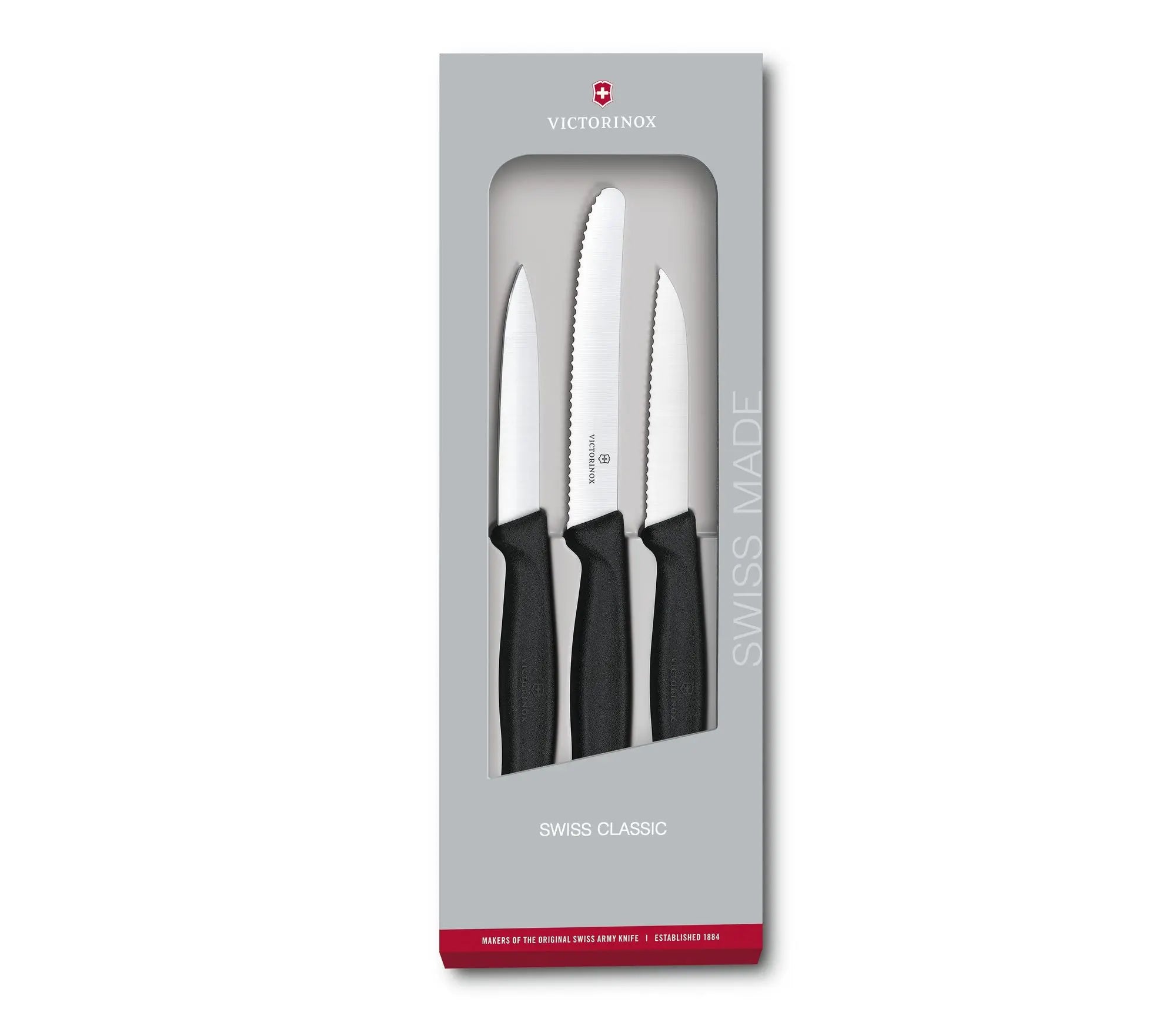 Victorinox Swiss Classic Paring Knife Set 3 Pieces - Black