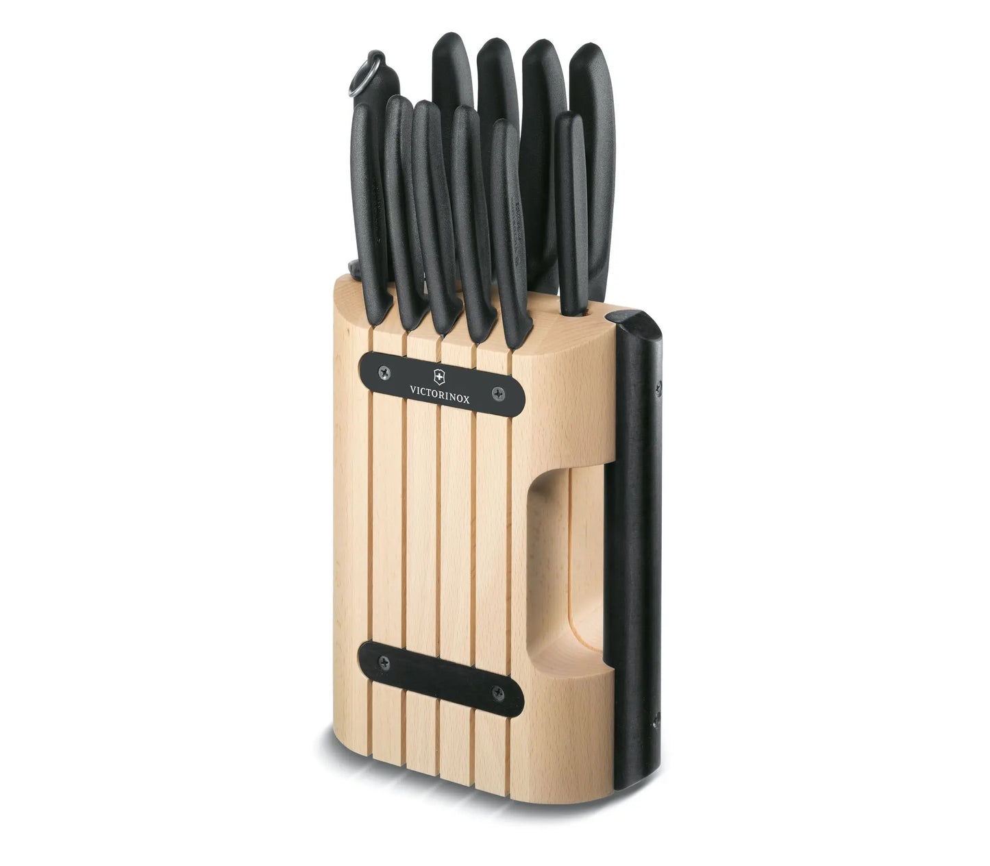 Victorinox Swiss Classic Cutlery Knife Black 11 Pieces - Natural Wood