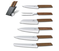 Victorinox Swiss Modern Walnut 6 Piece Cutlery Knife Block