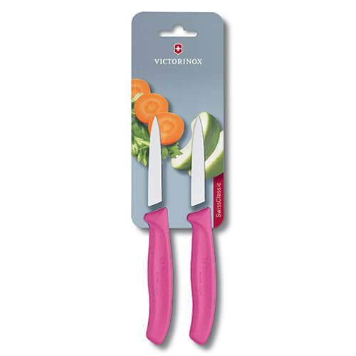 Victroinox Swiss Classic Paring Knife Pointed Tip Twin Pack - Pink