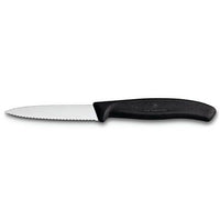 Victorinox Swiss Classic Serrated Paring Knife Pointed Tip Twin Pack - Black