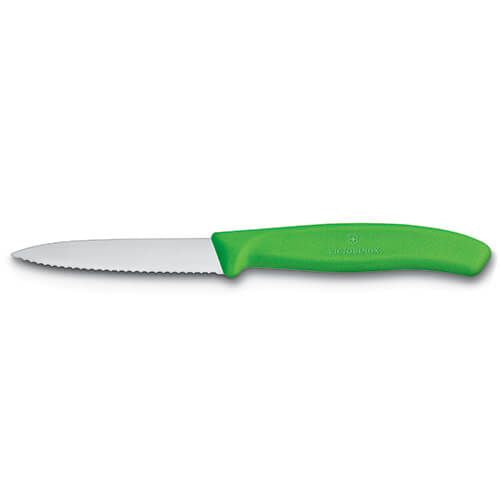 Victorinox Swiss Classic Serrated Paring Knife Pointed Tip Twin Pack - Green
