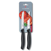 Victorinox Swiss Classic Tomato & Table Knife Serrated Twin Pack - Black