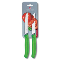 Victorinox Swiss Classic Tomato & Table Knife Serrated Twin Pack - Green