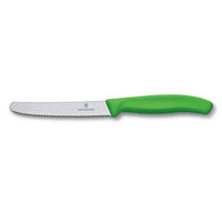 Victorinox Swiss Classic Tomato & Table Knife Serrated Twin Pack - Green