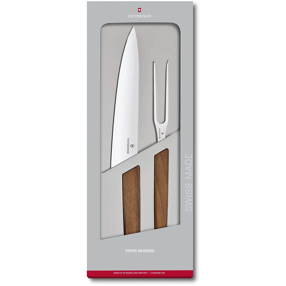 Victorinox Modern Carving Set Twin Set - Walnut Wood