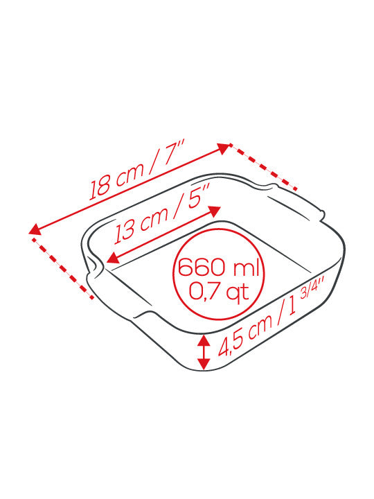 Peugeot Appolia Ceramic Square Baking Dish Individual Size 18cm