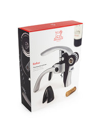 Peugeot Baltaz Lever Action Corkscrew With Foil Cutter - Black / Stainless Steel