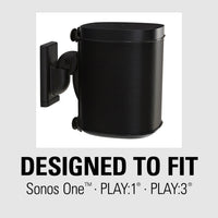Sanus Wireless Speaker Swivel and Tilt Wall Mounts designed for Sonos ONE, Sonos One SL, Play:1, and Play:3